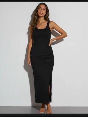 SKIVYS Maxi Side Hustle Dress - Black Size -M
